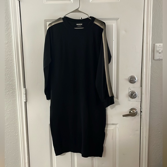 Monrow mommy striped long sleeve midi dress sz S - Picture 4 of 8